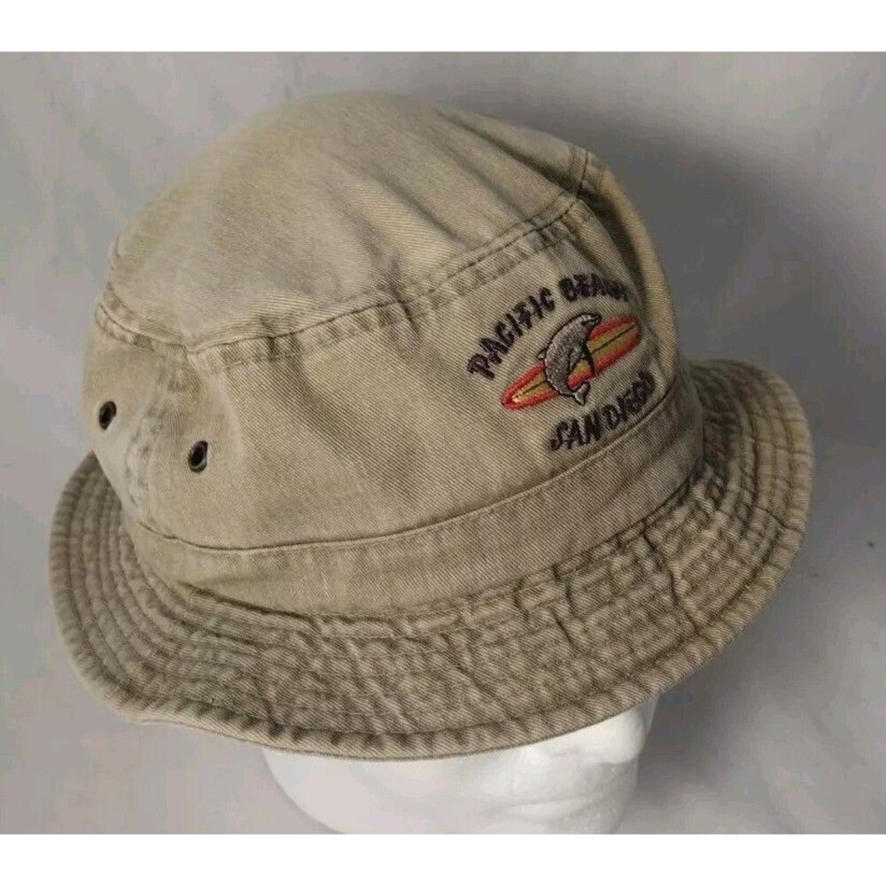 Children/Youth Pacific Beach San Diego Dolphin w/Surboard Bucket/Sun Hat-NICE!